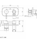 Technical drawing of Concealed Wall Mount Hot And Cold Bidet Spray Set With Brass Mixer Valve Chrome Handheld Sprayer Shattaf
