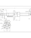Upgrade Your CNC Setup With A Killer SFU1605 Ball Screw And Nut Kit Featuring Precision Ground 16mm Drive Shaft And Solid BK BF End Supports For Smooth, Rock Solid Performance That Hits The Spot Every Single Time: Technical drawing of SFU1605 ball screw and nut kit dimensions.