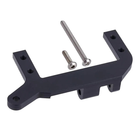 Black finish Beefy Axle Mounted Servo Bracket For 1 To 10 RC Crawler, SOA 4 Link Suspension, CNC 7075 Aluminum, with screws.