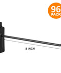 Heavy Duty 8 Inch Slatwall Panel Hooks 96 Pack Black Powder Coated 5mm Thick Bar With 45 Degree Angled Tips Prevent Slips And Rust