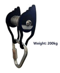 Heavy Duty Zip Line Pulley Kit With Six Steel Rollers For Backyard Adventure, easy install, supports up to 440 lbs
