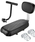 Thickened Bike Rear Seat Cushion For Happy E-Bike Beach Cruiser With High Density Sponge Lumbar Support And Water Resistant Leather Surface To Crush Commutes And Family Rides Without Getting Tired, black rear bike seat with backrest and rack mounts