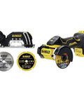 DEWALT 20V MAX XR cordless cut-off tool with battery and two cutting discs