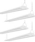 Four Pack 300W LED Linear High Bay Shop Lights With Massive 45000LM Output 5000K Daylight 120-277V For Garage Shop Workshop Store Warehouse Basement ETL Listed Energy Saving Lighting
