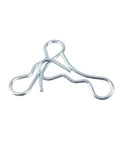 Stainless Steel Bow Tie Lock Cotter Pins Seven Sixteenth Inch And Five Sixteenth Inch Ten Pack Deck Clip Set For Trailers Marine Machinery And DIY Projects Rust Resistant And Durable showing close-up