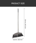 Dark Grey Angle Floor Broom With Long Stainless Steel Handle And Dense Stiff Bristles Snags Pet Hair Kitchen Messes And Daily Grime So Flipping Your Space Clean Is Total No Sweat Mode, size 34.4 in x 12 in.