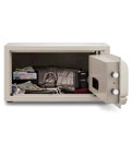 Open Electronic Burglary Safe for Home and Hotel Use Compact 0.4 Cu Ft Security Safe With Electronic Lock Putty Color
