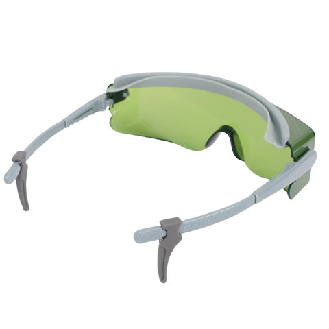 Heavy Duty Laser Safety Glasses With Flexible Arms For Lab Work And Welding Projects Kicking Harsh Uv Rays To The Curb While Shielding Eyes From Bright Blue Light, featuring clear anti-fog lenses.