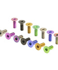 Top Shelf M3 Gr5 Titanium Countersunk Screws Hex Socket Flat Head Fasteners Built Tough Corrosion Resistant Hardware Real Deal Smooth Threads Five Pack Green colorful assortment of screws with various head colors