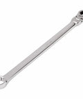 22 mm Long Fixed And Flex Head 12 Point Ratcheting Box End Wrench With Dual Head Design for tight spaces, long reach shown side view