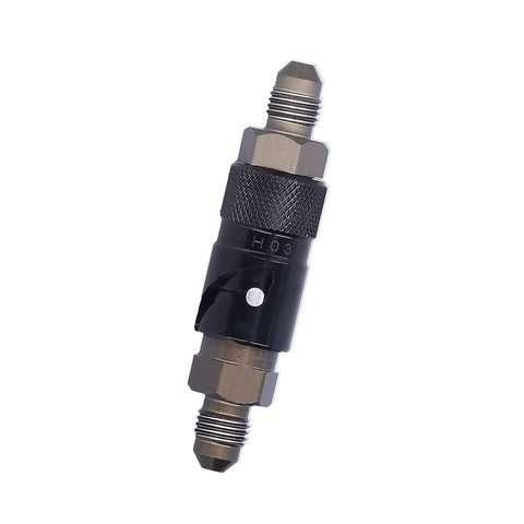 Aluminum AN3 Quick Release Brake Line Fitting For Fast Connect, High-Performance Hose Connector with black and silver design