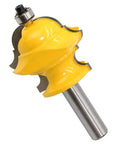 Top Shelf Half Inch Shank Adjustable Multi Profile Molding Router Bit For Woodworkers with yellow body and steel shank.