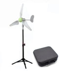 50W Micro Wind Turbine Generator for Outdoor Power Supply 1-24V Ironless Core Permanent Magnet Generator With Folding Stand EVA Carrying Case