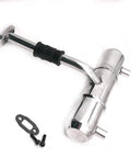 Beefed Up Aluminum Twin Tuning Exhaust Pipe Kit For 1/5 Scale RC Cars Fits HPI Rovan King KM Baja 5B 5T 5SC SS Buggy Truck Includes Exhaust Pipe Gasket And Connecting Tube Boosts Power And Style with gasket and screws shown