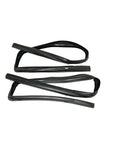 Glass Seal Door Window Kit For Dodge Dakota 1987 1996 Club Cab And Standard Cab Driver And Passenger Side Two Piece Glass Run Set OE Quality Replacement Fits Both Doors Easy Install, shown laid out with dark rubber strips