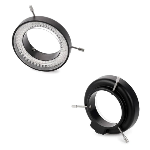 LED Ring Light For Microscope With 144 LEDs, Adjustable Brightness, Shadow Free Illumination, 64mm Inner Mount, 4 Inch Outer Ring, Includes Adapter, 100,000 Hour Lifespan, Perfect For Slides, Micro Detailing, And Lab Work, black
