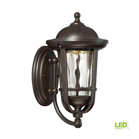 Westbrooke Outdoor LED Wall Lantern In Aged Bronze Patina With Integrated LED, 482 Lumens, Classic 12 Inch Sconce For Porch Or Entry