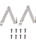 Stainless Steel Lid Support Hinges 2 Pack Folding Lift Up Stay with screws for Wooden Boxes Cabinets Cupboards