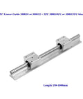 Linear Rail Set With Aluminum Guide And Two Blocks, SBR10/12 Compatible, 250mm To 1000mm Lengths, Smooth Low Friction Movement, High Rigidity For Reliable Long Hours Of Use Ideal For Precision Projects And Heavy Use.