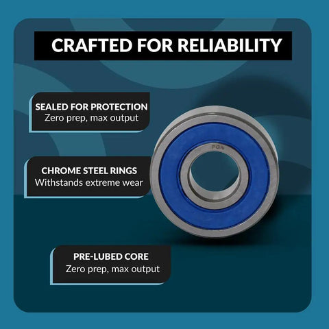 Beefy Ultra Durable 6200-2RS Chrome Steel Ball Bearings 10x30x9mm Sealed Four Pack For High RPM Machinery And DIY Projects, Low Maintenance, Superior Wear Resistance, sealed chrome steel bearing