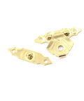 Retro Vibe Mini Antique Iron Hasp Lock Set, gold finish, for Jewelry Boxes and Small Wooden Cases, unique buckle latch detail, 10 Pack