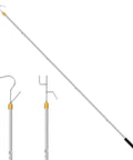 Adjustable 29 To 71 Inch Clothes Line Pole With Dual Hooks, stainless steel extendable rod for indoor and outdoor use.