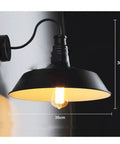 Swing Arm Wall Sconces With Adjustable Head Black Brass Iron Industrial Vintage Lighting Fixture For Bedroom Living Room Dang Sturdy Ceiling Mount Room Glow, angled view showing metal finish and dimensions.