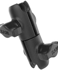 Double Socket Swivel Arm For B Size 1 Inch Balls With Full 360 Degree Rotation Road Ready Ultra Adjustable Mounting Arm For Vehicle Dash And Desk Setups Near Infinite Positioning, black RAM
