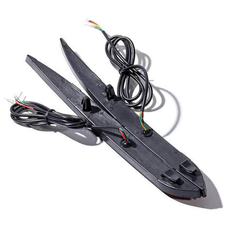 Straight Swap Led Rear Bumper Brake Lights With Sequential Drl Turn Signal Lamps For 2020 To 2023 Tesla Model Y Red Housing showing wiring and installation points.