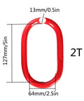 Red 2 Ton Oblong Master Link Lashing Ring 2400 Lbs Lifting Capacity G80 Alloy Steel
