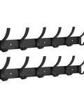 Two Pack Wall Mounted Coat Rack And Set Of Built Tough Heavy Duty Hooks For Entryway Black Space Aluminum Hanger Rack Hat Key Holder Purse Rack Towel Rail Anti Scratch Easy Install Holds Up To 11 Lbs Per Hook 44 Lbs Total