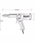 Air Blind Rivet Gun Kit With Handle Rivet Gun Adapter Kit dimensions 34.5x19.5x7.5cm side view