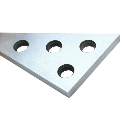 Triangle precision angle block with four through-holes; metal machinist gauge for calibration and inspection