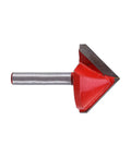 Estink V Groove Router Bit 6mm Shank Solid Alloy Double Edge Chamfer Cutter for acrylic, MDF, PVC, side view.