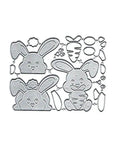 Bunny Shaped Metal Die Cuts Set For DIY Card Making And Scrapbooking, high carbon steel dies, 13 x 9.7 cm, bunny and carrot shapes visible