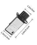 Direct Swap Mass Air Flow Sensor Replacement For 22680-7S00A, aluminum body, 3.6in x 1.3in size, easy installation.