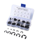 Open box display of a Durable Metal E Clip Assortment Kit With 147 Pieces And Sizes From 2mm To 12mm Portable Grab And Go Organizer Case