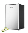 Solid 3.2 Cu Ft Upright Mini Freezer With No Stress Adjustable Thermostat And Removable Shelves For Dorm Office Kitchen Or Bedroom Smooth Chill Stash Setup In Fresh Silver with limes and ice