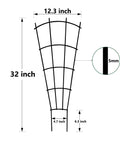 4 Pack 32 Inch Metal Plant Trellis For Pots And Garden Beds, Rock Solid Rustproof Indoor Outdoor Climbing Support For Vines, Flowers And Plants, Fan Shaped Black with measurements