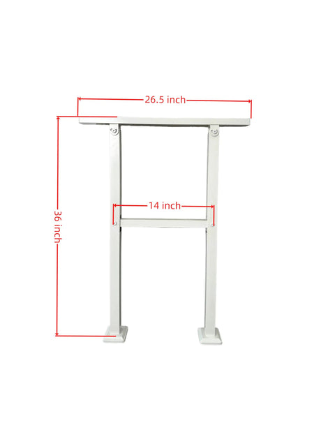 Rock Solid Galvanized Steel Stair Railing With Adjustable Outdoor Handrail Designed For One Or Two Steps Featuring Corrosion Resistant Finish And Quick Install For Front Porches - 26.5L x 36H inches
