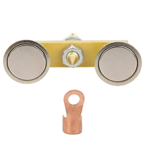 Heavy Duty Welding Magnetic Head With Quick Ground Clamp For Fast Mechanical Repairs And Insulation Boards Featuring 36mm Diameter Disk and copper connector.