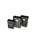Used STR8 5000-158 DC Advanced Microstep Drive Stepper Driver For Rock Solid Motion Control, Tested Working Multicolor Housing, Ideal For CNC, Robotics, 3D Printers, And DIY Projects. three stepper drivers shown front view