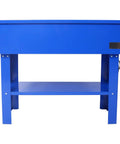 Heavy Duty 40 Gallon Parts Washer With Removable Shelf Packs A 24 Gallon Solvent Tank, blue steel design and shelf for easy part access.