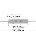 Jersvimc 10W 10Ω cement ceramic power resistor; white rectangular wirewound body with leads, 3.4" overall length