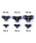 Super Cool 100 Piece Pneumatic Fittings Kit Push To Connect Air Hose Adapters For Quick Assembly With Adjustable Size Port And Elegant Black Finish Fit Perfectly For Compressors And Industrial Tools. PE-4 to PE-16 black push-to-connect pneumatic fittings