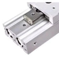 Heavy Duty Mxs8 Pneumatic Slide Table Cylinder Featuring Precision Linear Actuator Mechanics For Smooth Industrial Automation close-up view of sliding mechanism.