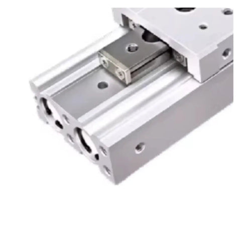 Heavy Duty Mxs8 Pneumatic Slide Table Cylinder Featuring Precision Linear Actuator Mechanics For Smooth Industrial Automation close-up view of sliding mechanism.