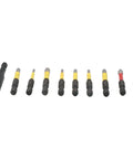 10 Piece Impact Driver Bit Set 50mm PH2 Screwdriver Bits T30 T40 Torx High Hardness HRC62 Metal Construction Kit Tools For Heavy Duty Jobs, set of 10 bits on white