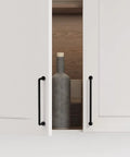 Black Cabinet Bar Pulls 6.3 Inch Center 10 Pack Classic Modern Matte Drawer Handles on white cabinet doors