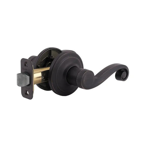 Lido Interior Passage Door Lever For Closet And Hallway Doors, Reversible No Locking Handle With Microban Protection, Venetian Bronze Finish